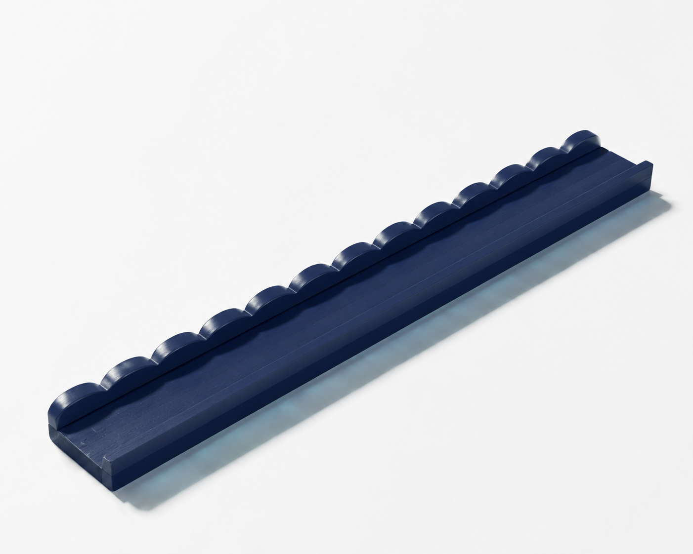 Scalloped Wood Tile Rack Set — Navy