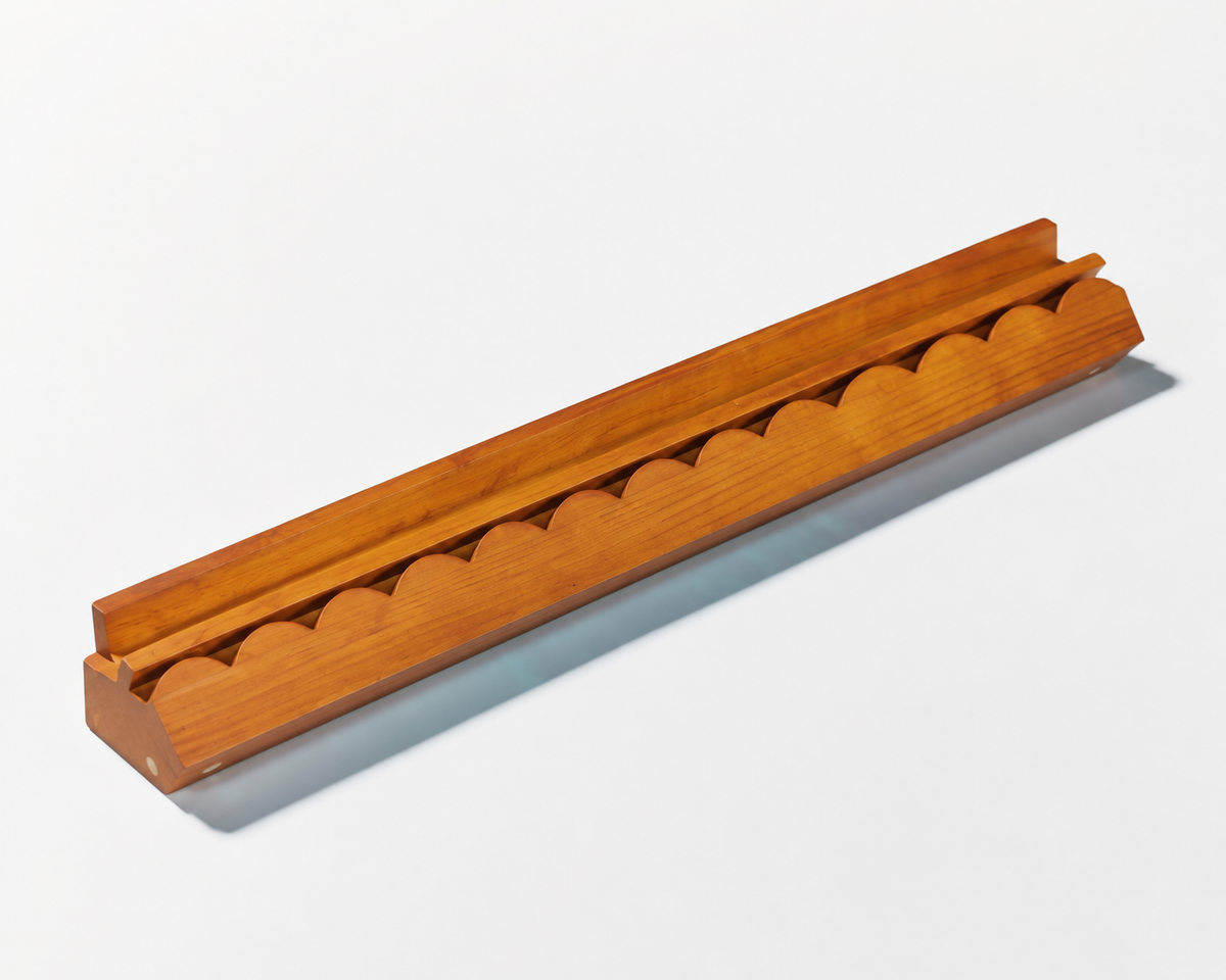 Scalloped Wood Tile Rack Set - Caramel Wood