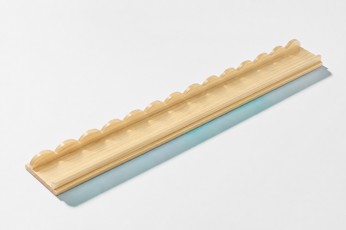 Scalloped Wood Tile Rack Set - Natural Ash