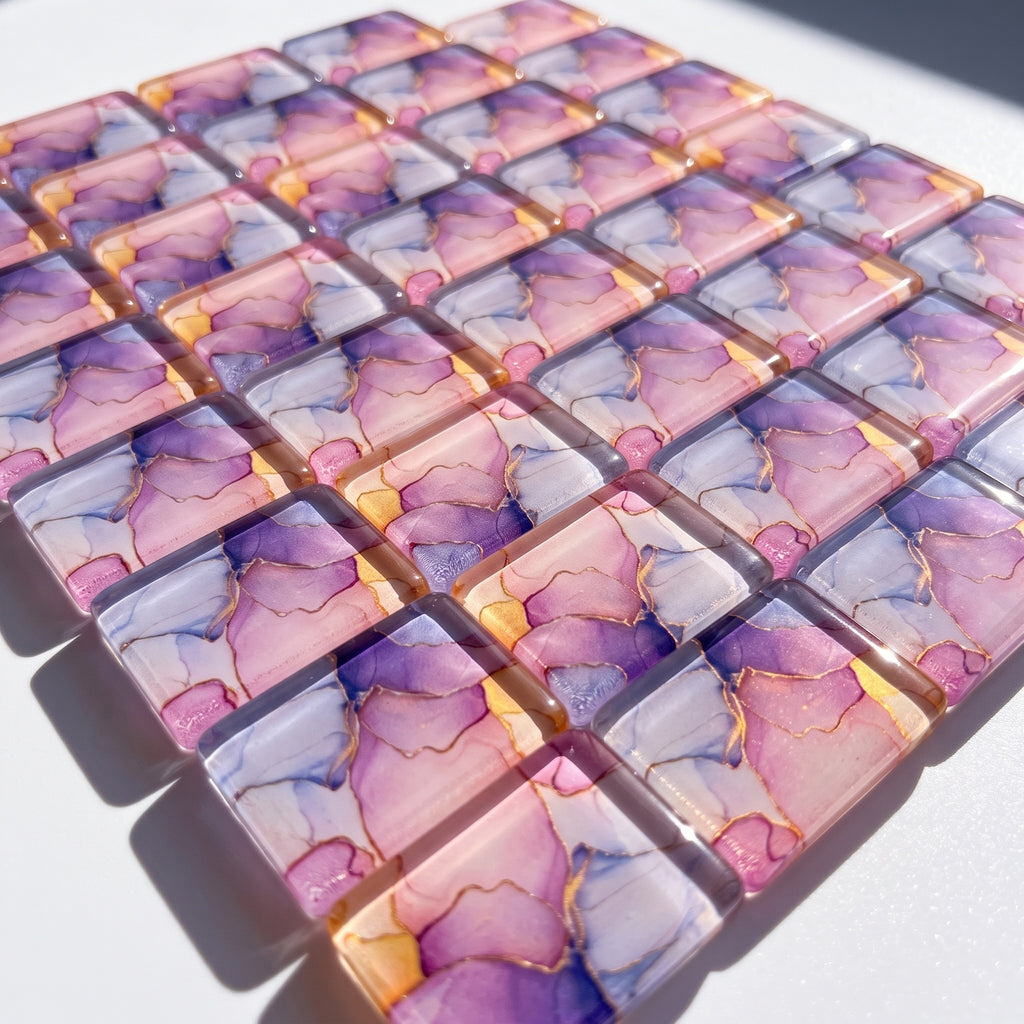 Mahjong Set 160 Tiles | Pastel Watercolor Acrylic Tiles | Pink Purple Orange Floral Design | American Mahjong Gift for Game Lovers