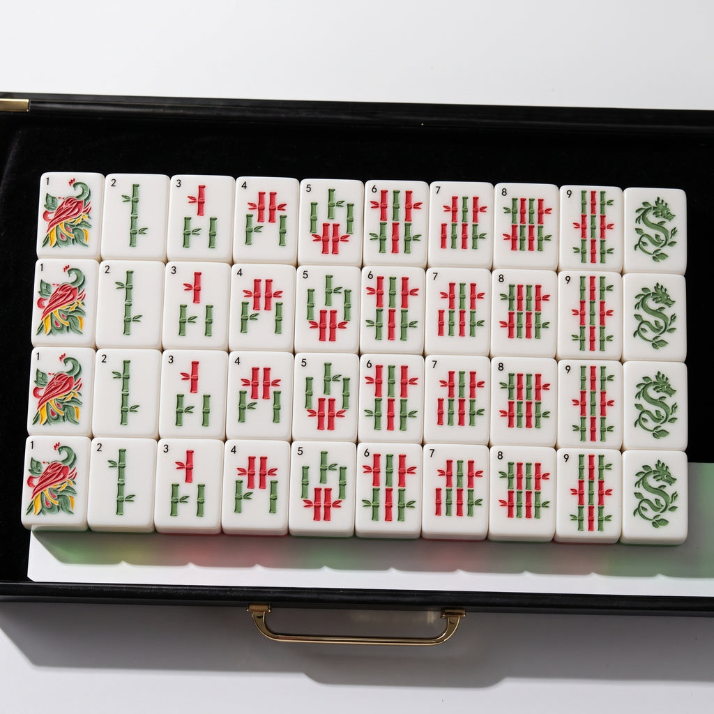 Mahjong Set with Rose Shell Tiles | 160 Piece Floral Pearlescent American Mah Jongg | Soft Pink Game Night Gift for Her