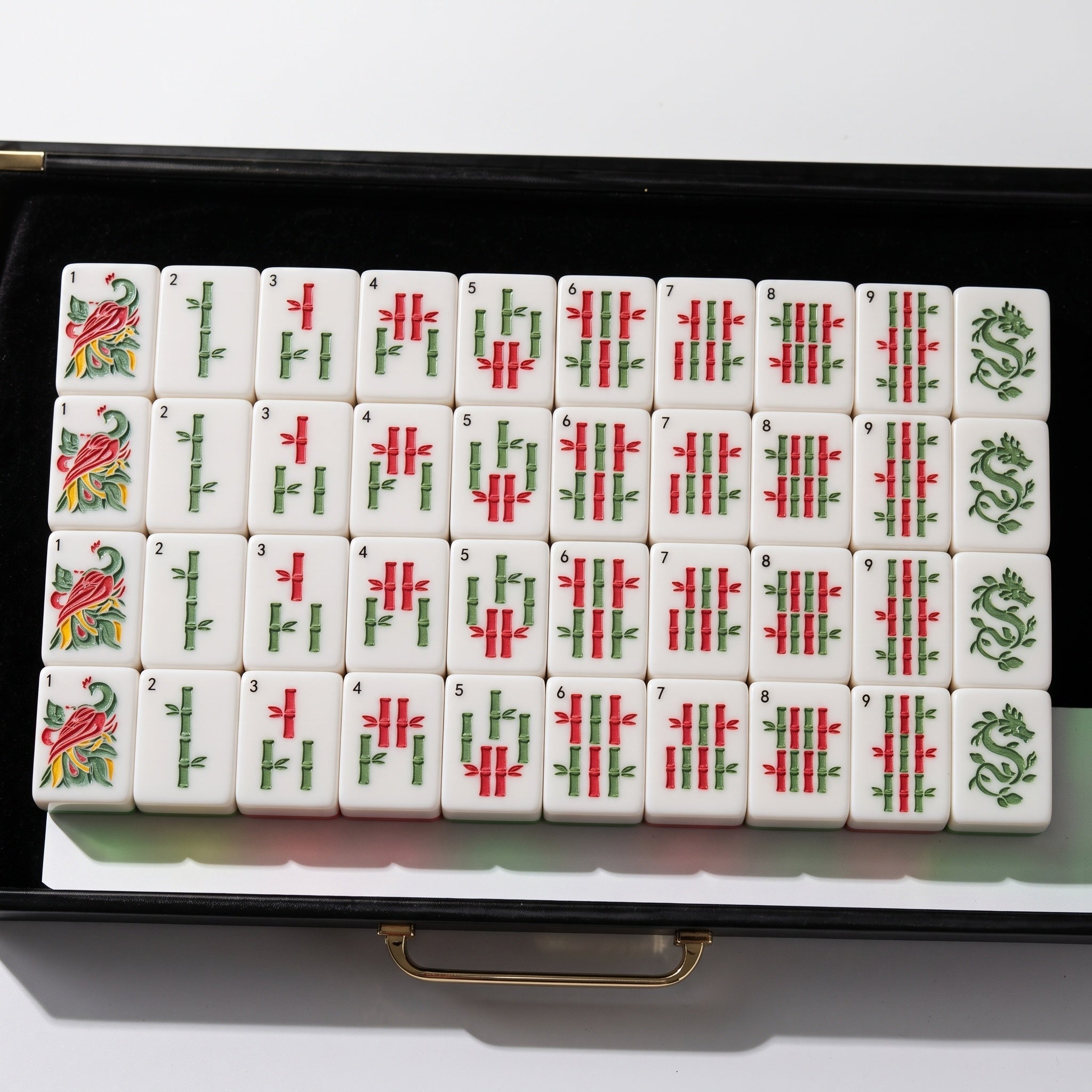 Mahjong Set with Rose Shell Tiles | 160 Piece Floral Pearlescent American Mah Jongg | Soft Pink Game Night Gift for Her