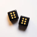 Set of 2 Mahjong Dice - Natural Gemstones obsidian