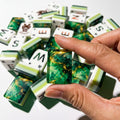 Mahjong Set with Emerald Jade Tiles | 160 Piece Green & Gold Marble American Mah Jongg | Luxury Game Night Gift for Her