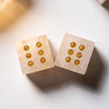 Set of 2 Mahjong Dice - Natural Gemstones Withe Crystal