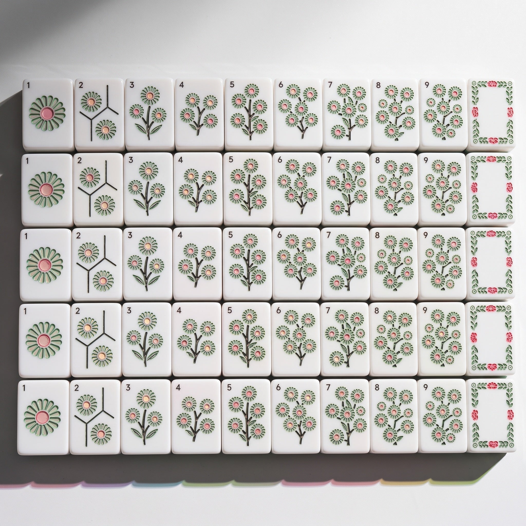 Mahjong Set Crystal Acrylic Tiles | Crystali Pastel Floral Design 160 Piece American Mah Jongg Game