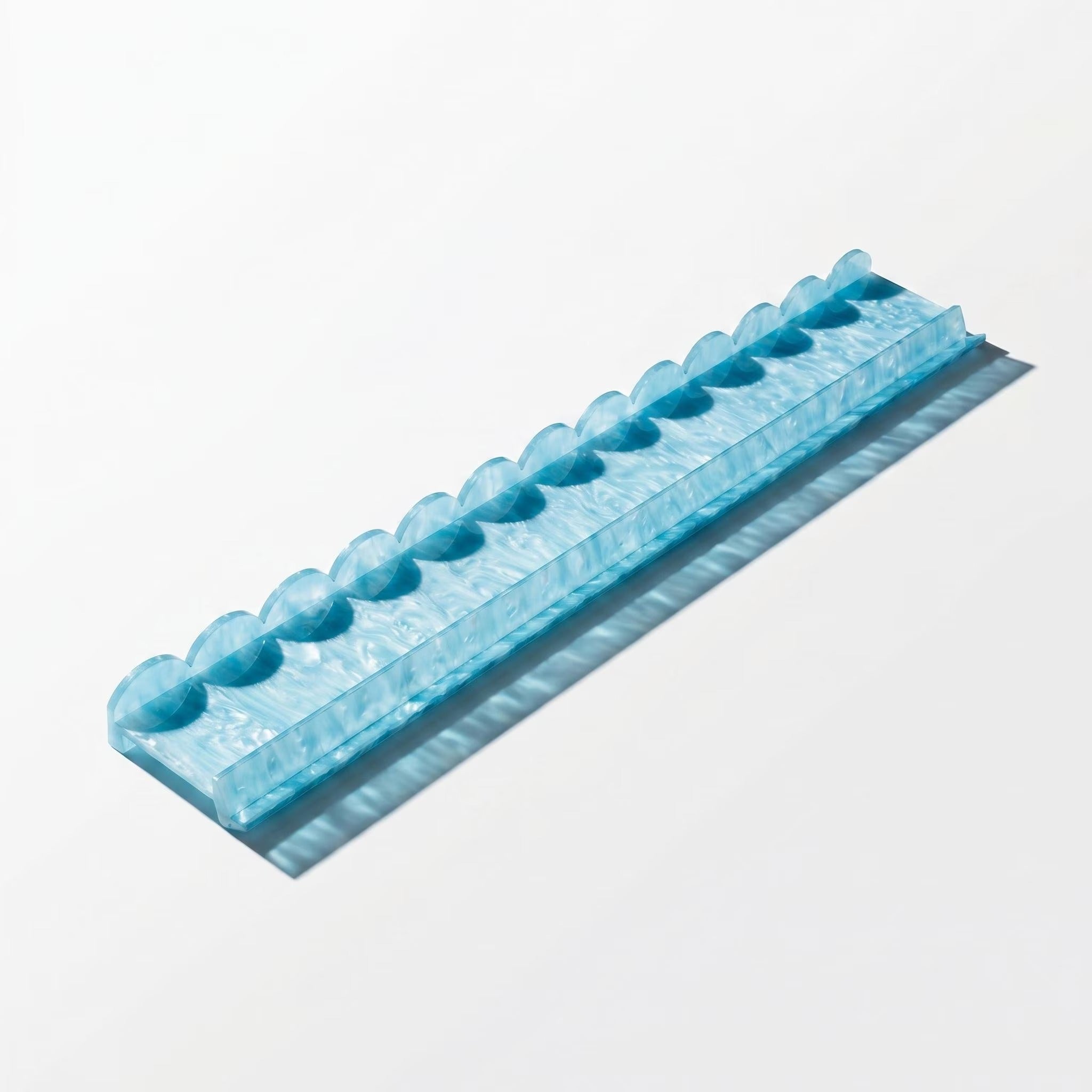 Mahjong 4pc Tile Rack Pearl Acrylic | Scalloped Edge Design | Cloud Pattern | American Mah Jongg Accessory